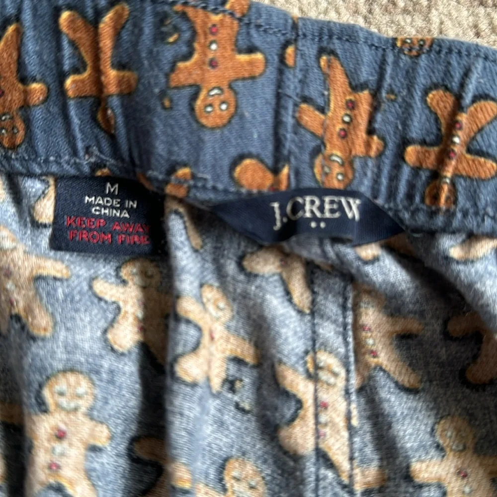 J. Crew Flannel Gingerbread Man Pajama Pants Size Medium - Picture 3 of 4